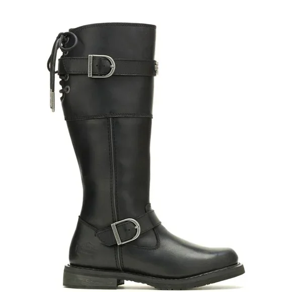 Harley Davidson Women's Kirtland Riding Boot - Black Knee High Leather - Picture 13 of 13